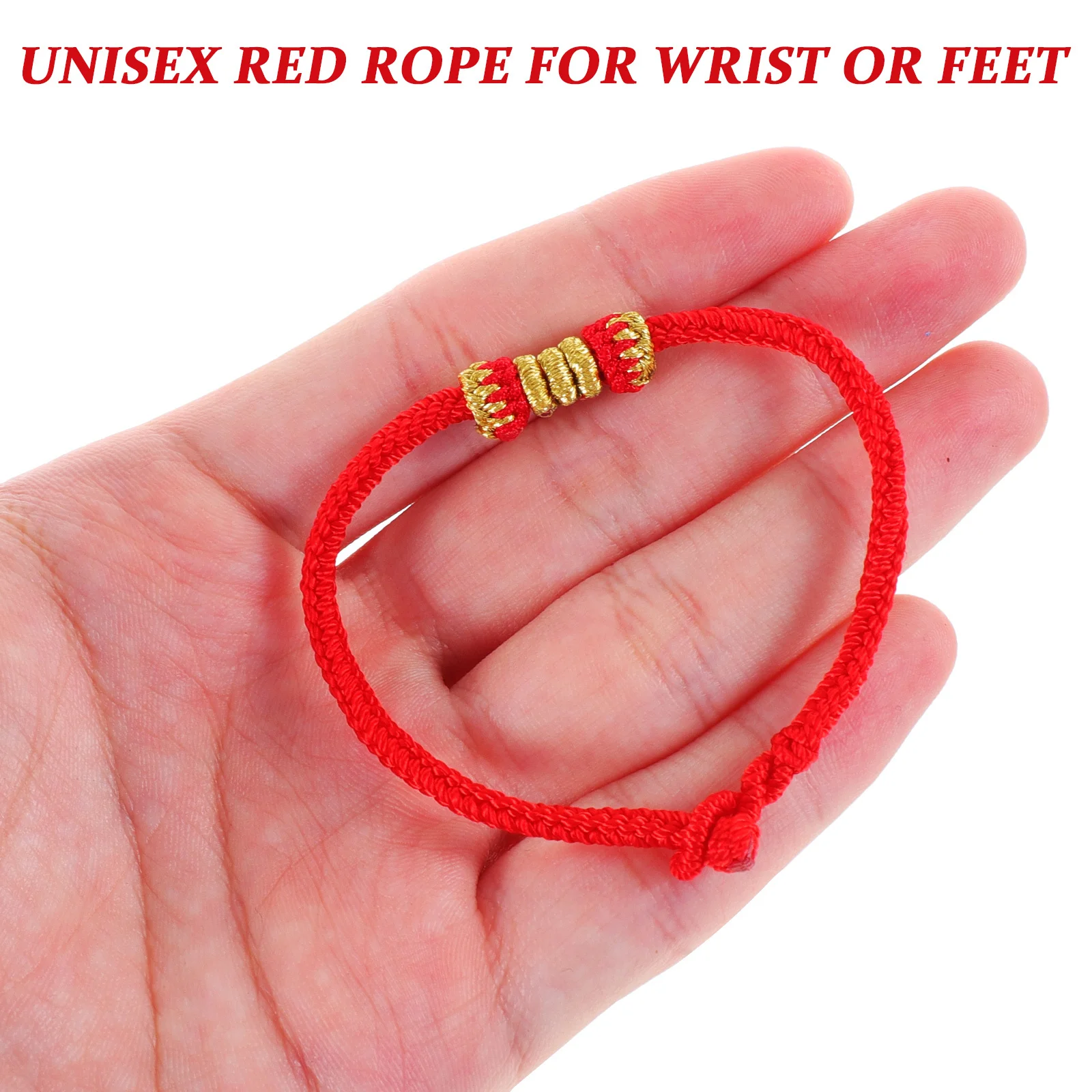 

1Pcs Handmade Red Rope Thread Bracelet Anklet Unisex Knot Fasten for Positive Energy Valentine's Day Lovers
