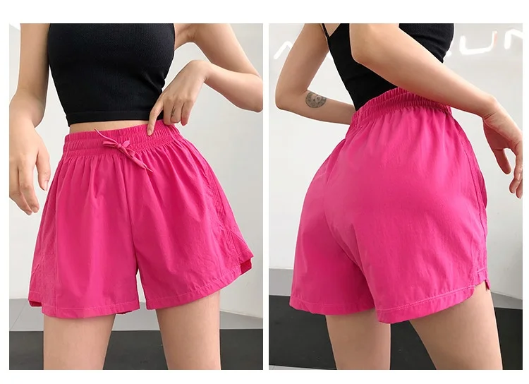 Hochgeschnittene, schnelltrocknende Sportshorts für den Sommer, Sportbekleidung, Fitness- und Yoga-Kleidung, Damen-Lauf- und Radfahrshorts, Workout-Kleidung – Detail 5