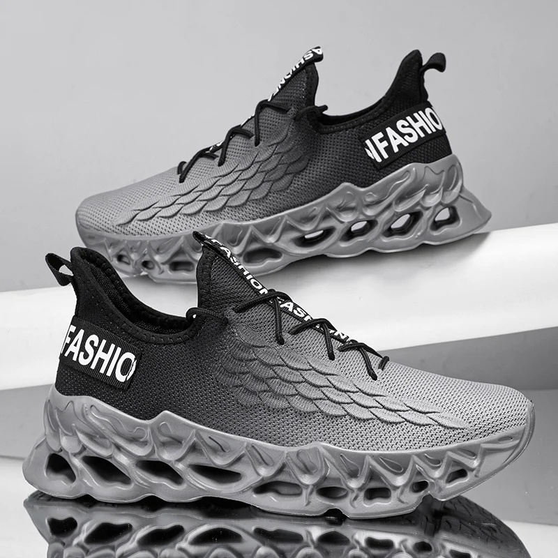 YRZL Men's Shoes Athletic Running Sneakers Man Breathable Mesh Sports Comfortable Non Slip Walking Shoes for Men Outdoor