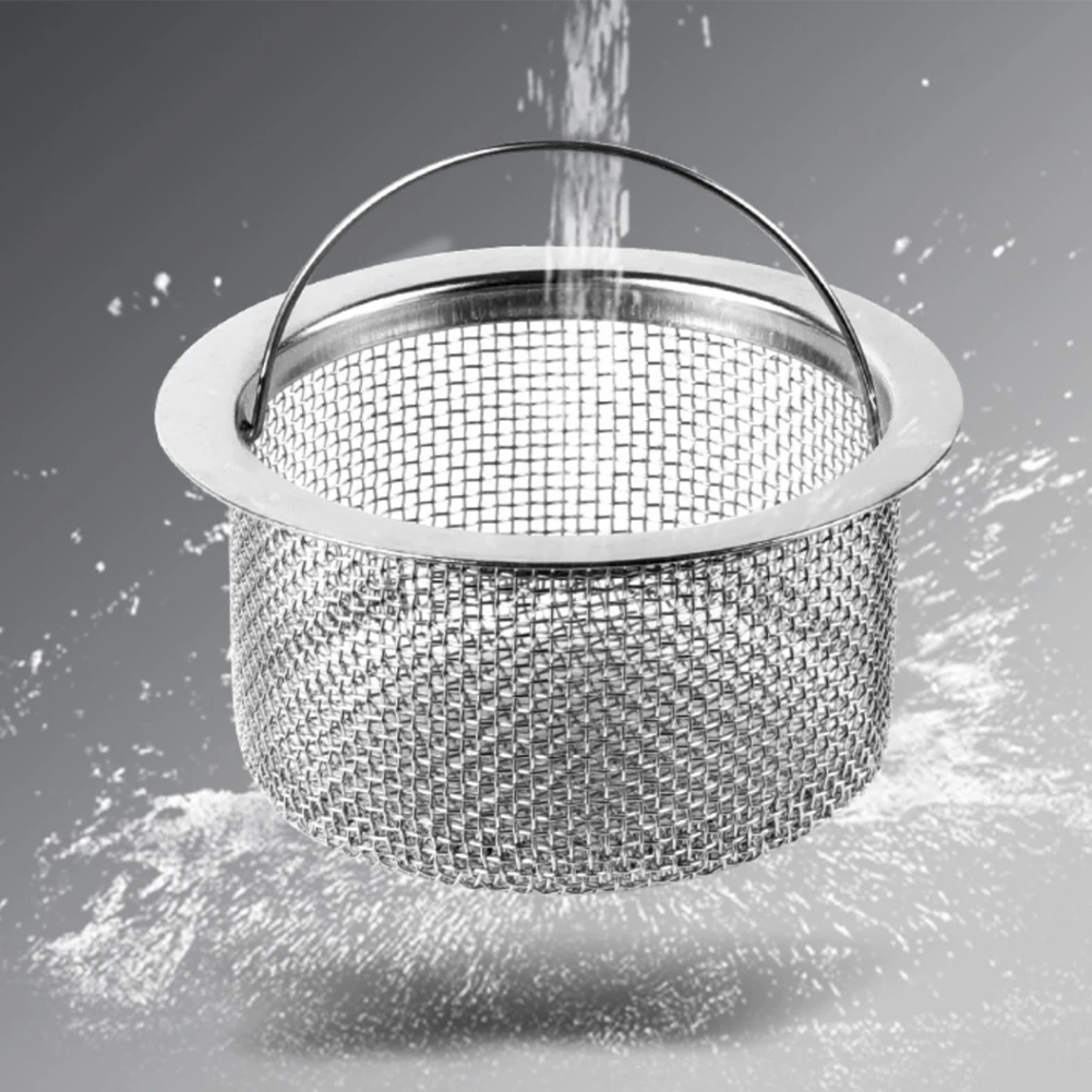 Sink Strainer for Kitchen Use - Stainless Steel 7.5 6.5 6.5cm Drain Filter to Catch Food Particles and Avoid Blockages