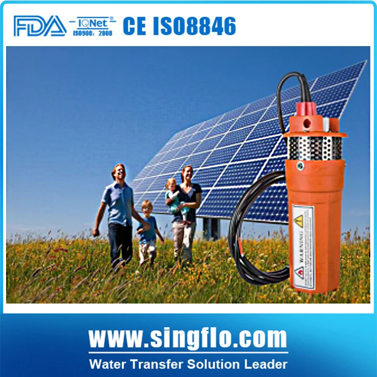 Singflo 24V DC max lift 70m Solar Deep Well Submersible Water Pump with factory price