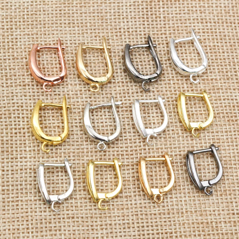 10pcs 2-Styles Bronze French Earring Hooks Lever Back Open Loop Setting for DIY Earring Clips Clasp Jewelry Making Accessories