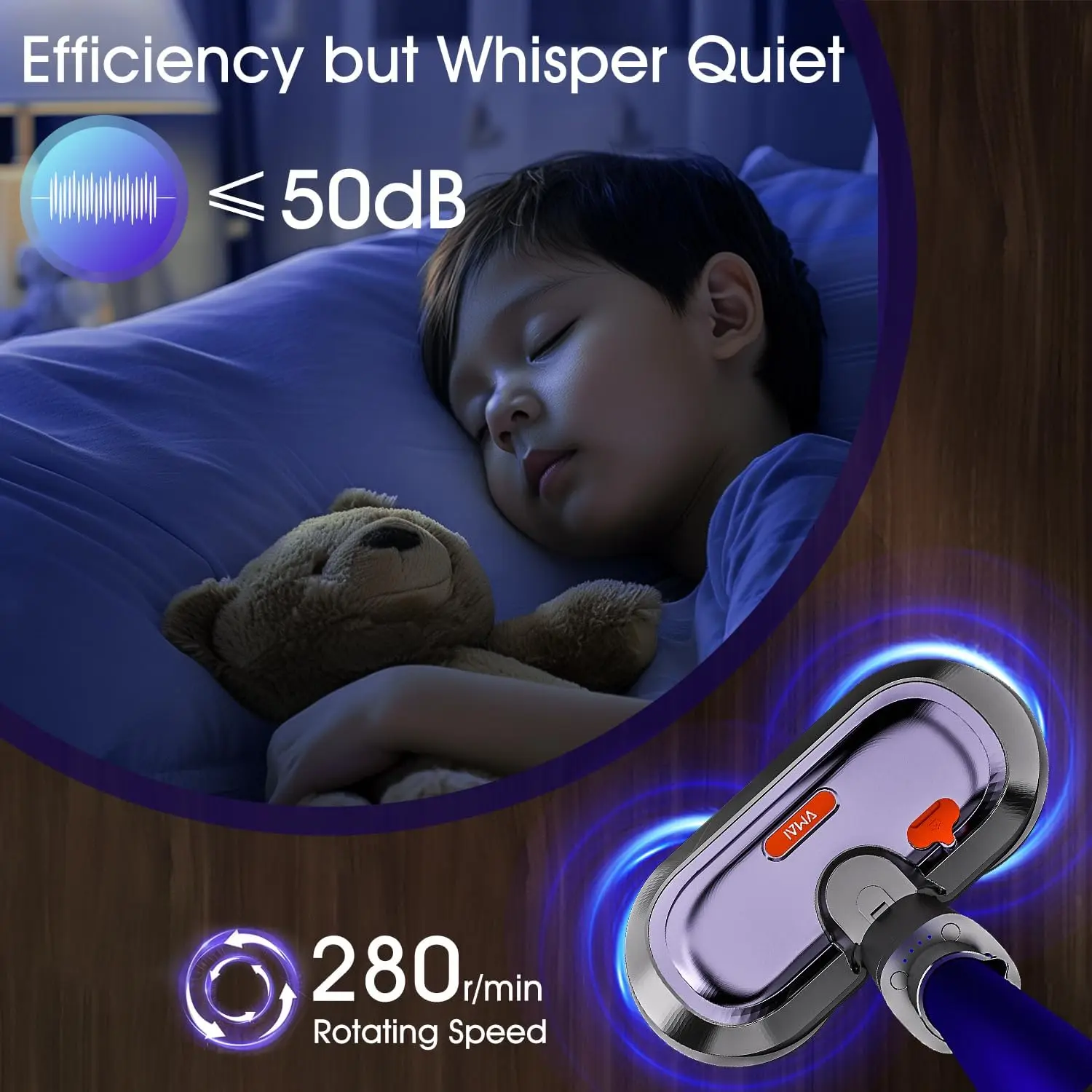 ไม้ถูพื้นไฟฟ้า, ไม้ถูพื้นไฟฟ้าไร้สาย, พร้อมแบตเตอรี่ที่ถอดออกได้และถังเก็บน้ํา 300 มล., ไม้ถูพื้นแบบหมุนพร้อมไฟหน้าและเครื่องพ่นสารเคมี LED สําหรับ Ha