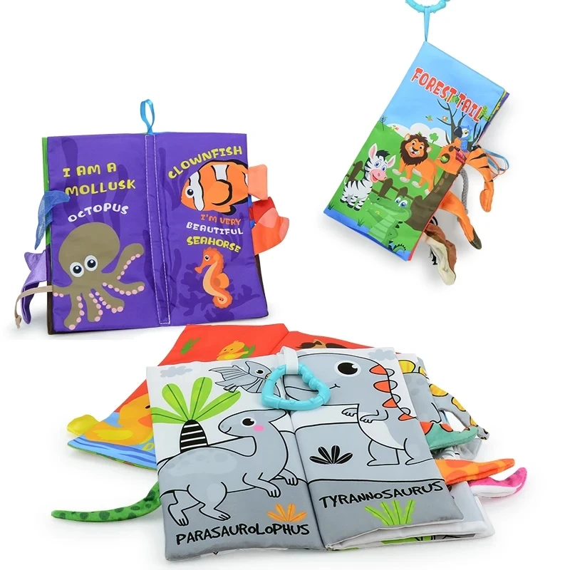 Baby Early Education Speelgoed Staart Doek Boek Puzzel Ouder-Kind Interactief Geluid Ring Papier Baby Puzzel Oefening Speelgoed