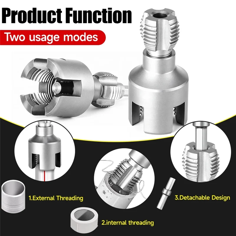 ABKO-Pipe Thread Cutting Tool Integrated Internal & External Pipe Threading Tool Electric Drill For PVC Pipe Threader Kit
