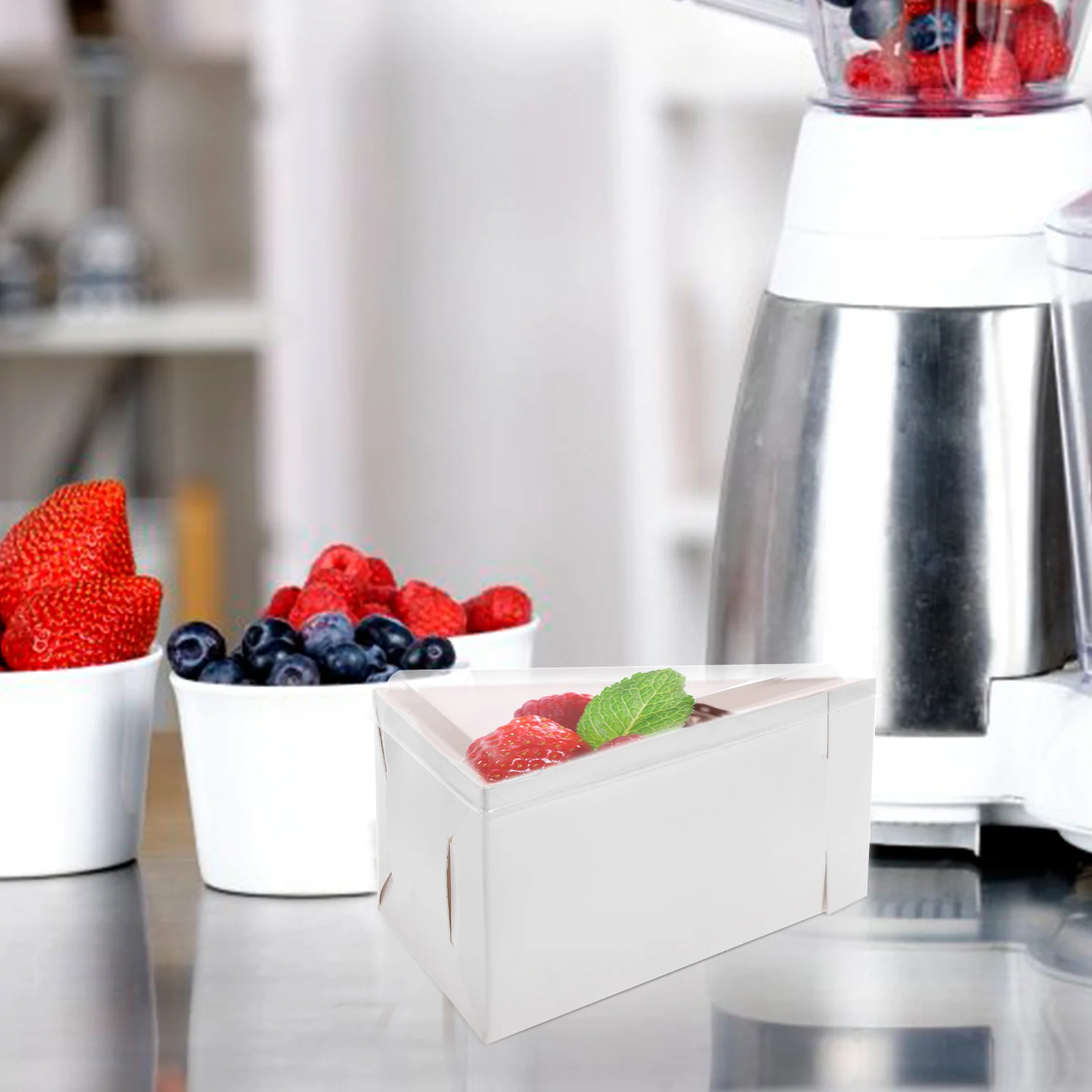 

50 Sets 13 6x8 5x6 5cm White Triangle Cake Slice Paper Pie Containers Clear Lid Bulk Bakery Boxes Gifts Packaging Cake Slices