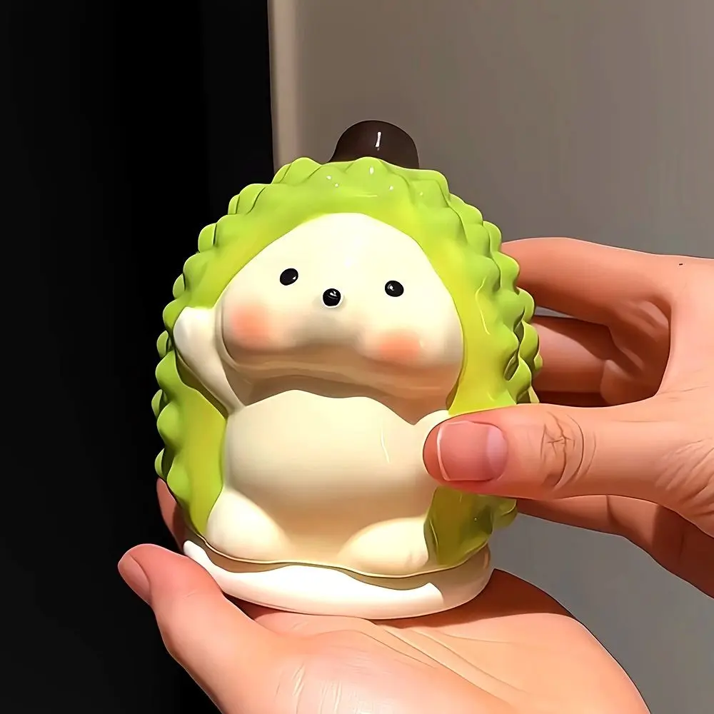 

Cartoon Ceramic Toothpick Holder Creative Portable Hedgehog Toothpick Dispenser Practical Durian Shape Dental Floss Storage Box