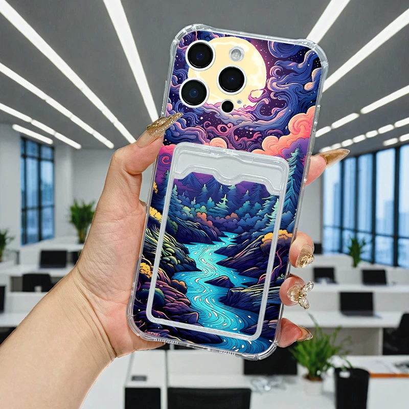 Magnificent Sunset For IPhone 17 Pro Max 16 17 15 7 14 13 Plus 12 Mini 11 XR 16E Air softshell Transparent card pack phone case