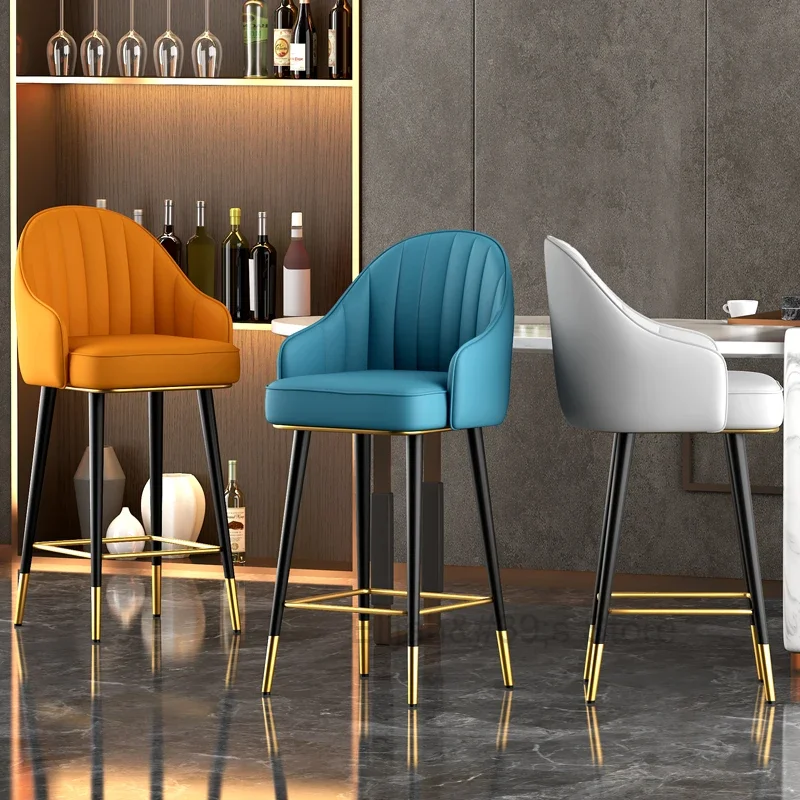 Chaises Hautes de Bar Rotatives de Style Nordique, Fauteuil à Dossier, Mobilier de Maison Moderne et Minimaliste, pour Salon, Restaurant, Hôtel