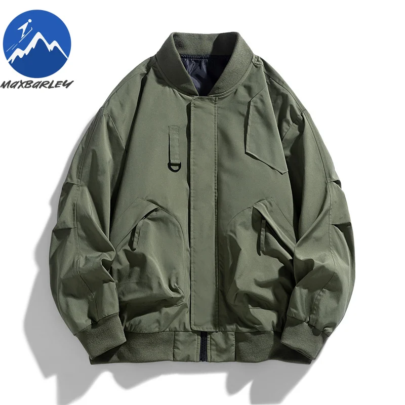 

Maxbarley Mens Jacket New Classic Baseball Collar Outdoor Riding Windproof Motorcycle Jackets Street Lightweight Autumn Clothing