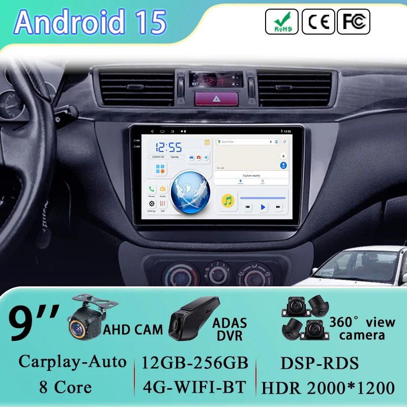 

4G WIFI For Mitsubishi Lancer 9 CS 2000 - 2010 Android Auto Carplay Car Radio Multimedia Video Player GPS Navigation No 2din dvd