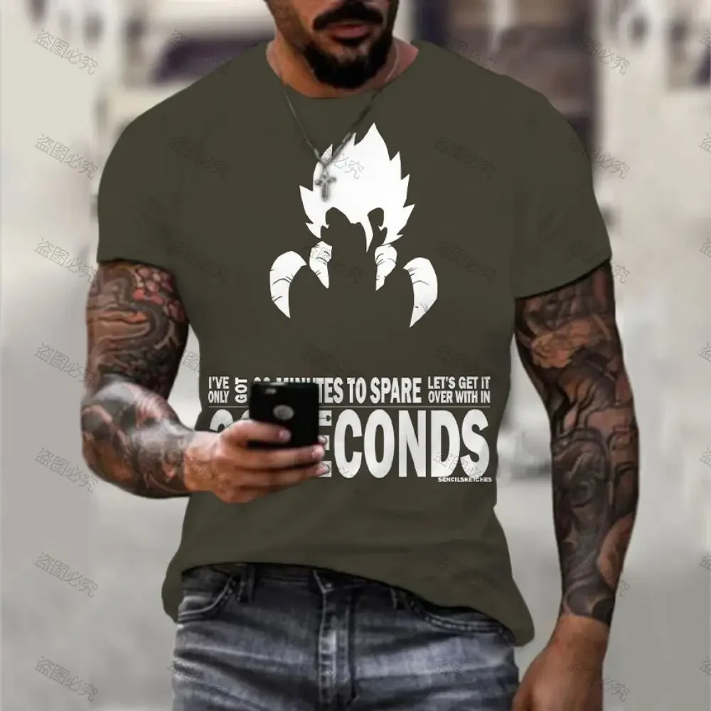 남성용 드래곤 볼 Z 프린트 티셔츠, 발로란트 애니메이션 상의, 베지터 패션, 110-6XL 손오공 스트리트웨어