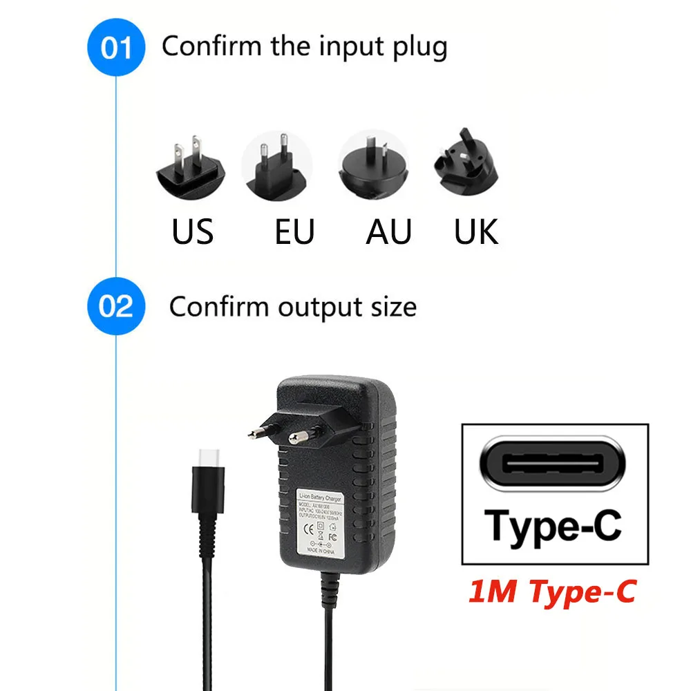 12.6V 1A 2A Type-C Universal Charger Supply