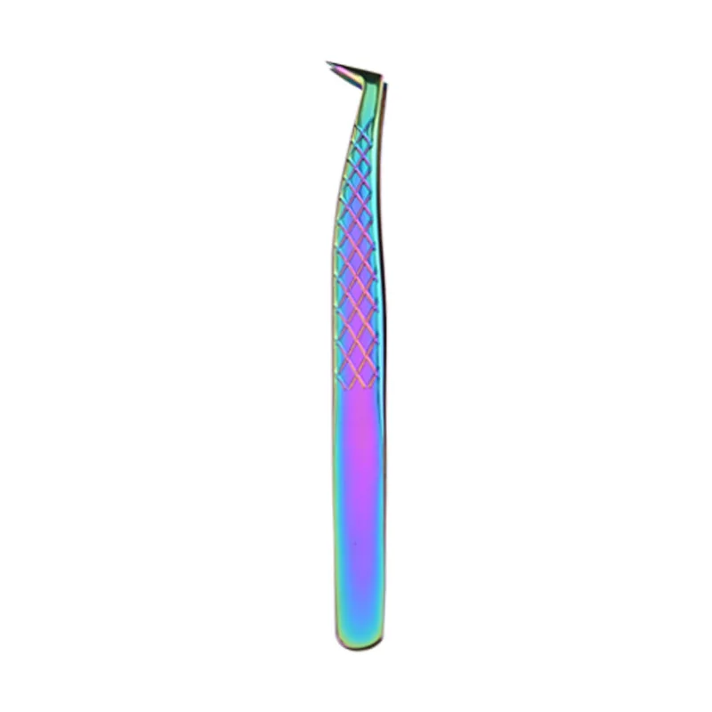 Color Titanium Stainless Steel Eyelash Grafting Tweezers High-Precision Artificial Eyelash Tweezers for Beautiful Eyelashes
