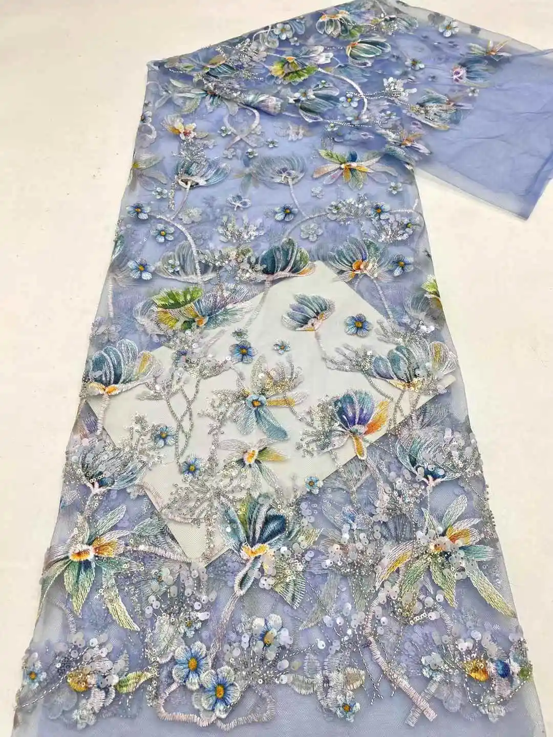 Kain Renda Payet Manik-manik Mewah Afrika untuk Pernikahan Nigeria, Pengantin Pria Bordir Tulle, Renda Berkualitas Tinggi