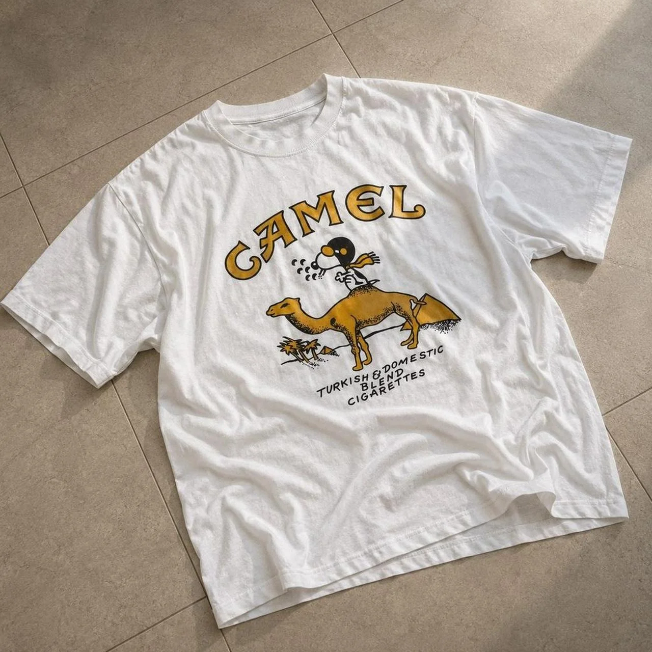 Vintage Camel Graphic T-Shirt Camel Cigarettes Men Women 90s Cotton T-shirt Aesthetic Streetwear Harajuku Y2K Casual Loose Tops