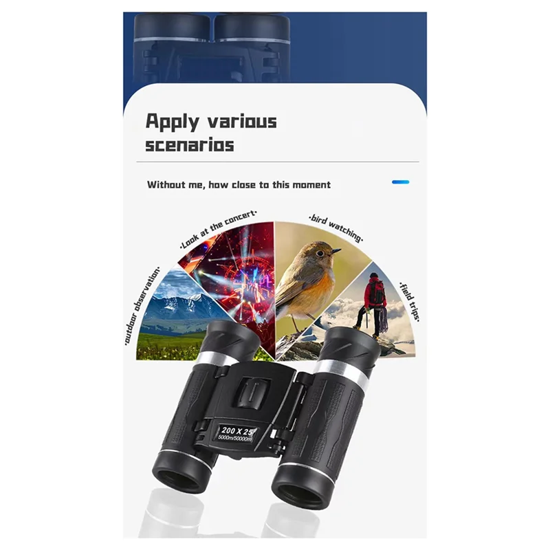 Binoculars HD Binoculars New Product 200X25 Upgraded BAK4 Optical Hunting Outdoor Camping Travel-ELEC