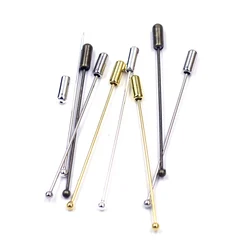 5Pcs/10Pcs/20Pcs Silver Bronze Gold Plated Brooches Safety Pins Copper With Rubber Head Jewelry DIY Findings 6.1cm