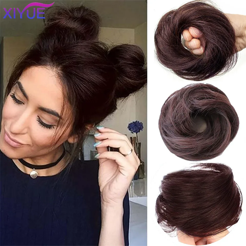 XIYUE Women's synthetic hair bun universal daily party wig bag