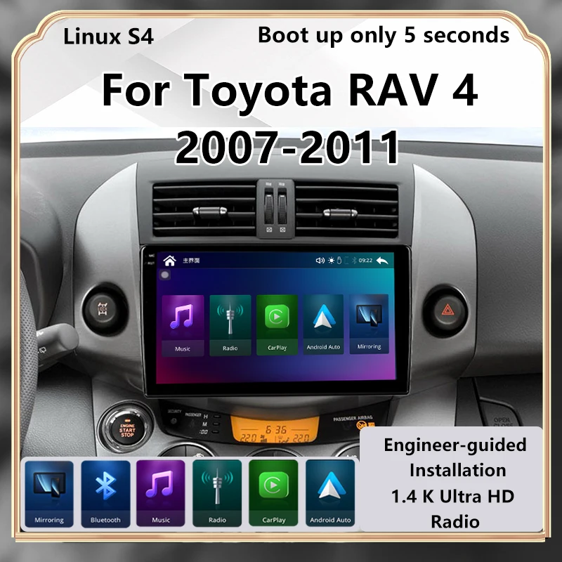 Modify For Toyota RAV4 2007-2011 Wireless Carplay Car Multimedia Player Upgrade Touch Screen Android Auto carplay Universa model