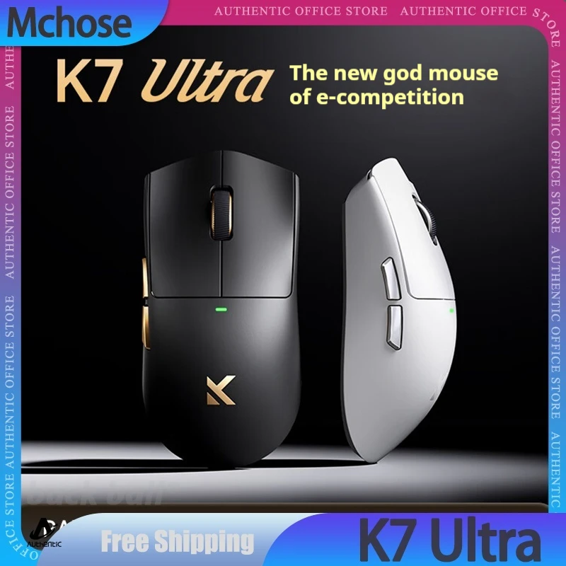 

New Mchose K7 Ultra Mouse Tri-Mode Lightweight Mouse 8k Receiver Mouse Magnetic Attraction Base E-Sports Gaming Mouses Gifts