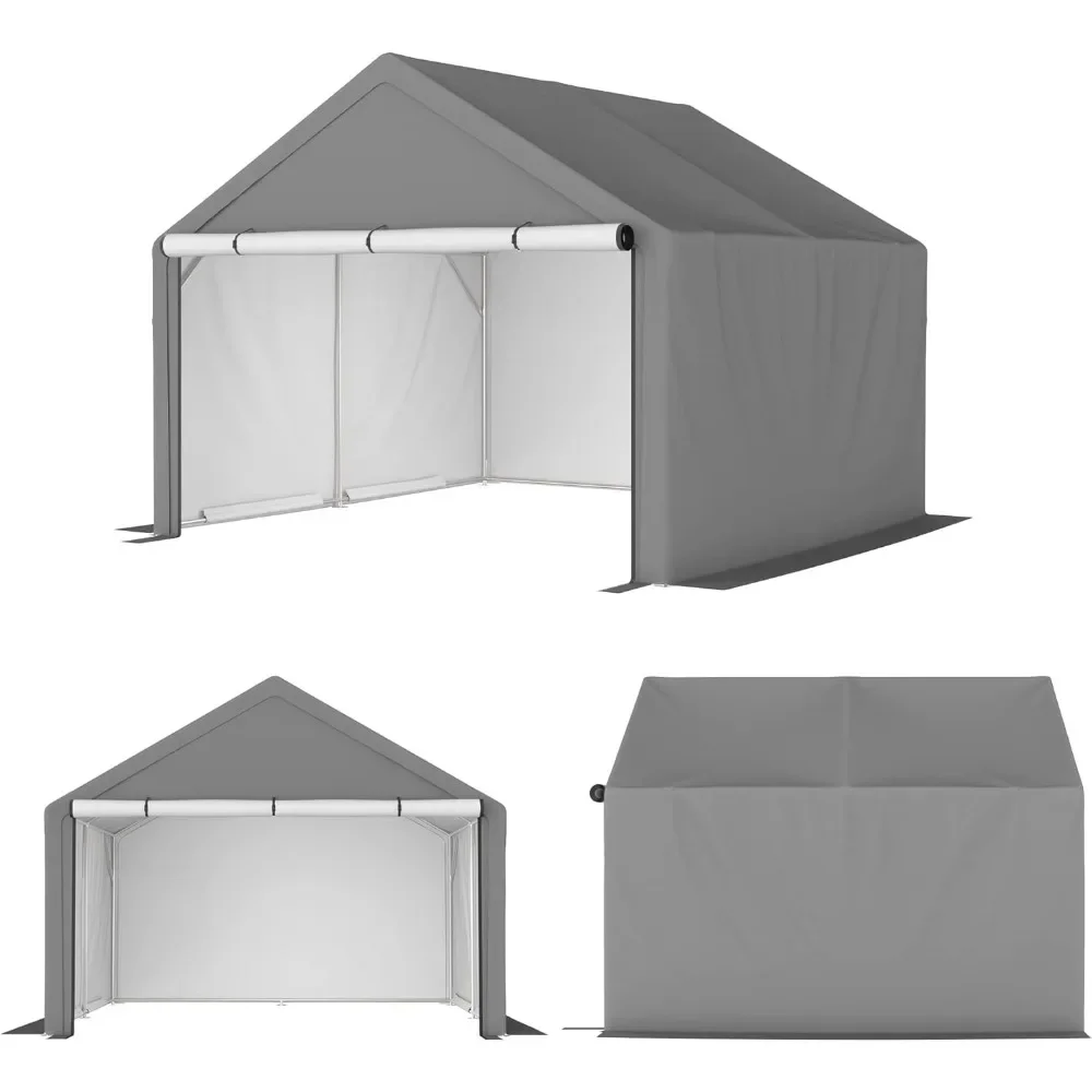 Portable Outdoor Storage Shelter Shed, Heavy Duty Storage Garage Shed with Roll-up Doors Shelter for Garden Tool