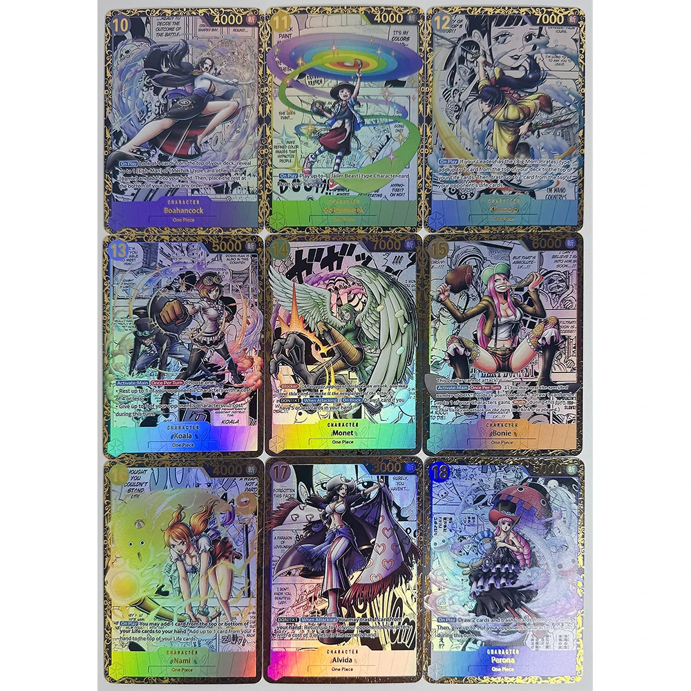 9PC/Set Anime English One Piece DIY ACG Boa Hancock Nami Uta Manga Boy Games Toys Collectible Cards Christmas Birthday Gifts