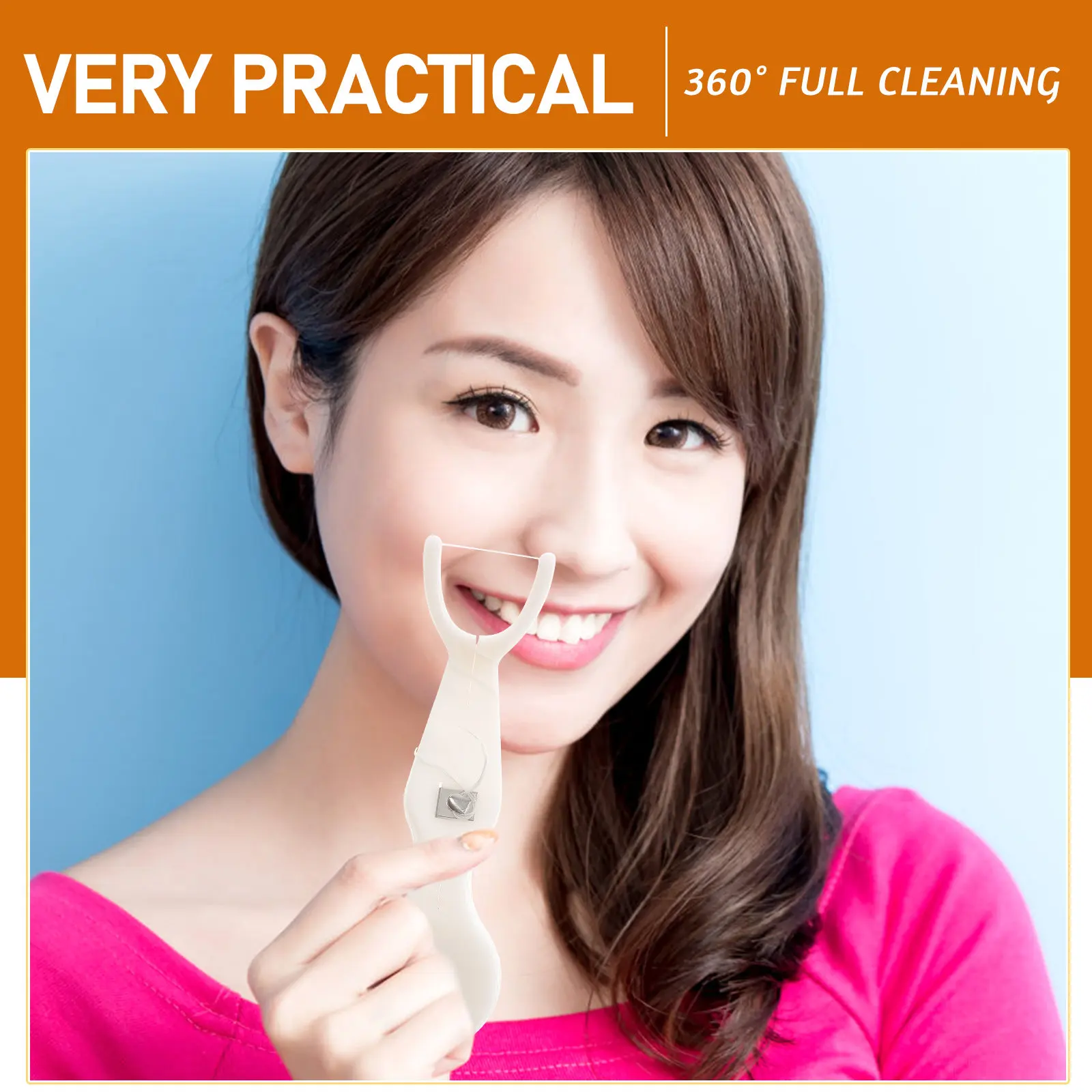 Dental Floss Holder Portable Ergonomic Replaceable Flosser for Tartar Removal and Teeth Care