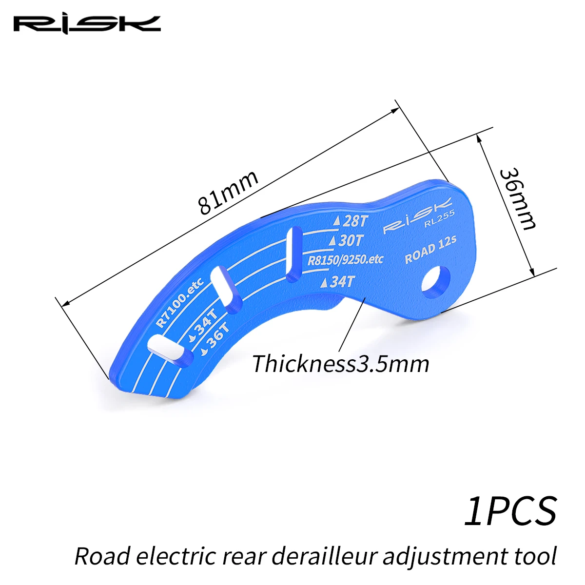 RISK Road Bike 12T Electric Rear Derailleur Adjuster Adjustment Gauge Guide Tool Chain Gap Tool For R7100 R7150 RX820 R8150