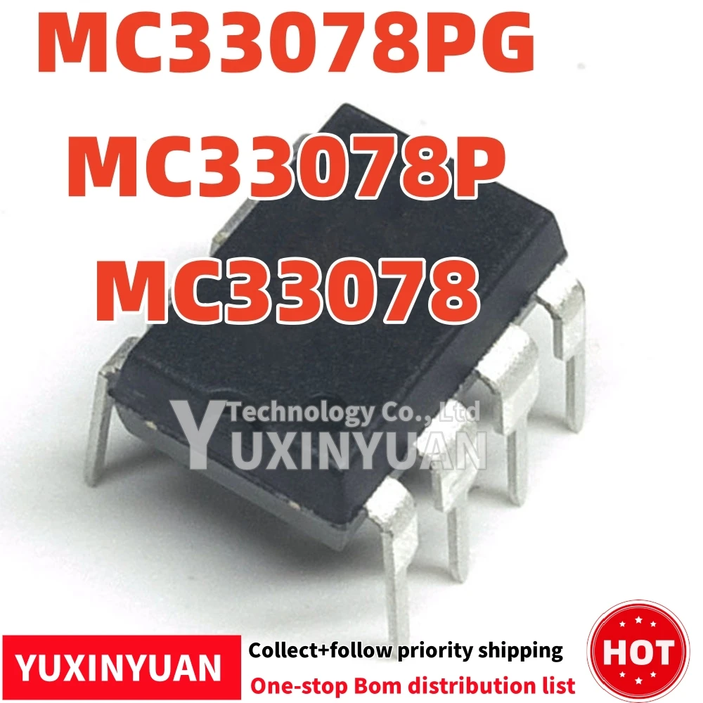 1~10PCs/Lot  100%Brand    MC33078PG  MC33078P  MC33078  33078  DIP-8   Chip   IC   100%good YUXINYUAN