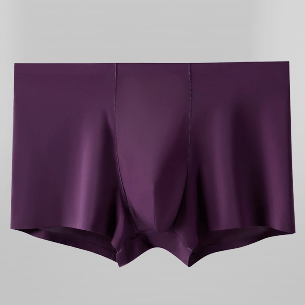 Ropa interior para hombre de estilo básico para dormir, calzoncillos Boxer sin costuras, ropa interior para hombre, Material ligero de ajuste cómodo