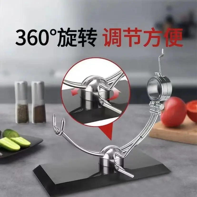 Spanish ham special frame marble full stainless steel plus rotating frame base plus cloth bag five-piece set