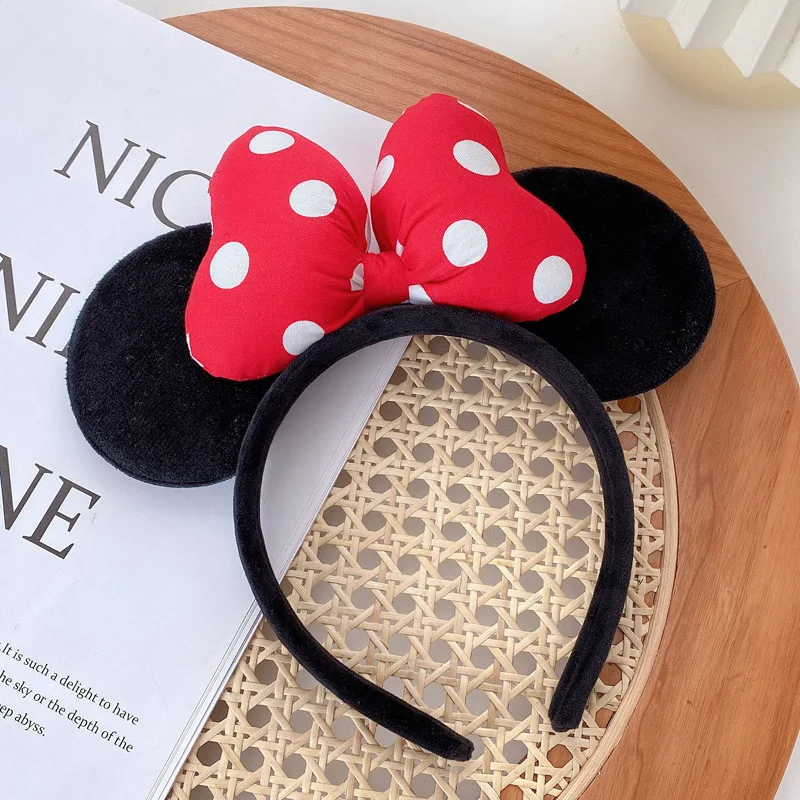 Großes Haarband mit Mausohren für Mädchen, Polka-Dot-Schleife, glitzerndes Cartoon-Haarband, Haaraccessoires für Feiertage, Partys und Reisen, Festival-Party – Detail 5