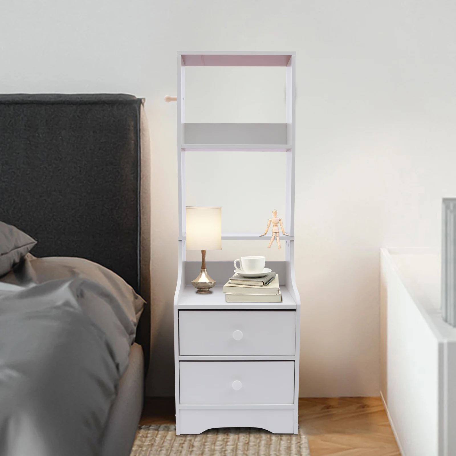 

Traditional Nightstand with 3 Drawers, Side End Table, Accent Storage Cabinet,Modern Night Stand Bedside Table for Bedroom,White