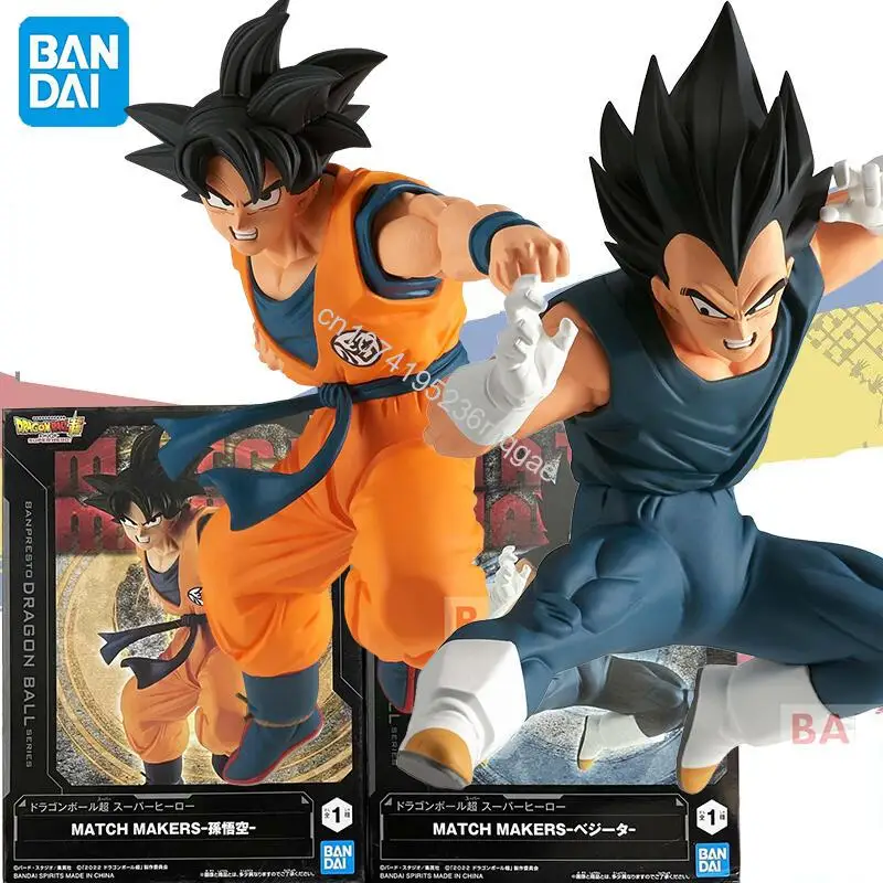 

В наличии Bandai Original MATCH MAKERS DRAGON BALL SUPER SUPER HERO Son Goku Vegeta около 11 см аниме фигурки модель игрушки