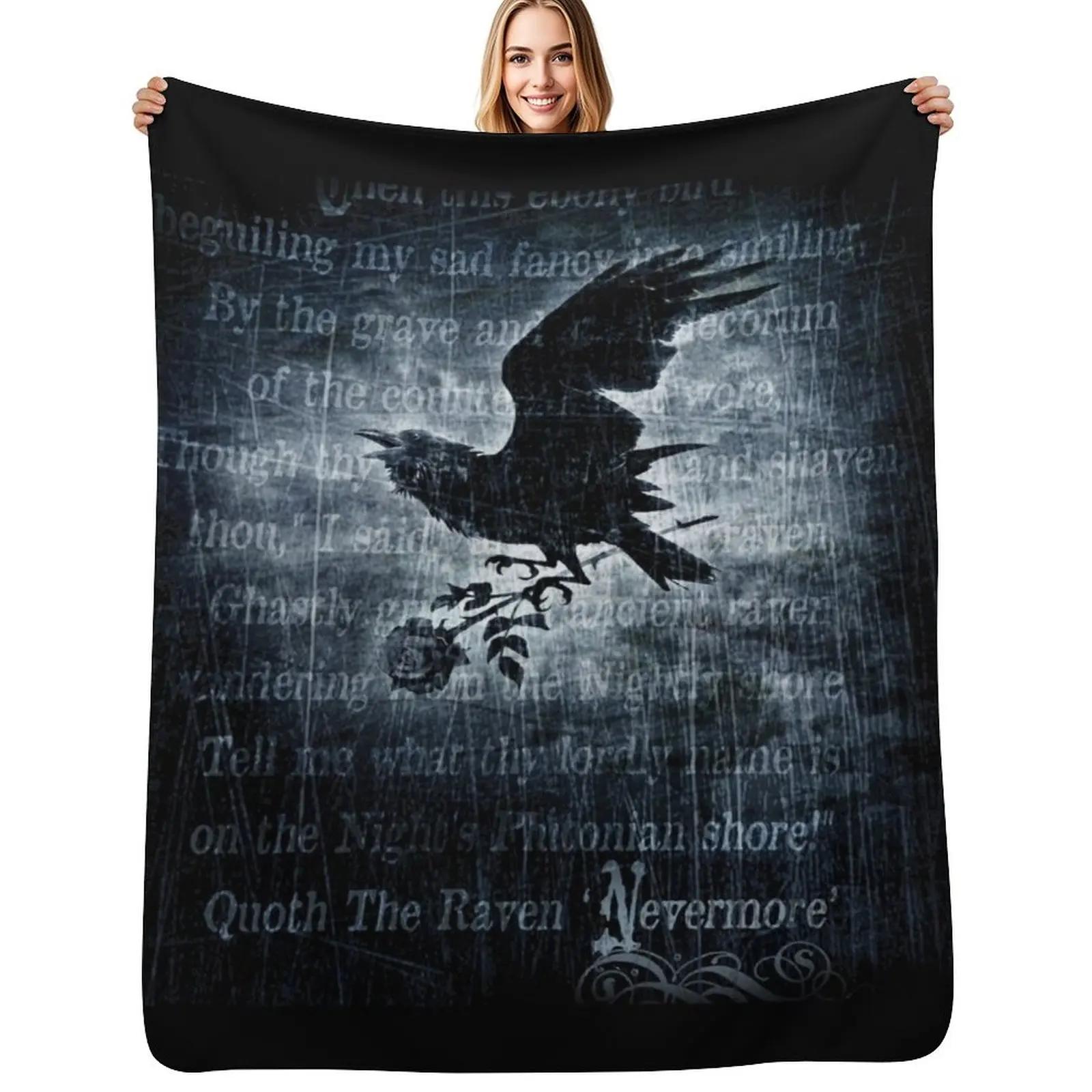 

Nevermore Throw Blanket Kid'S funny gift Summer Blankets Sofas Of Decoration Blankets