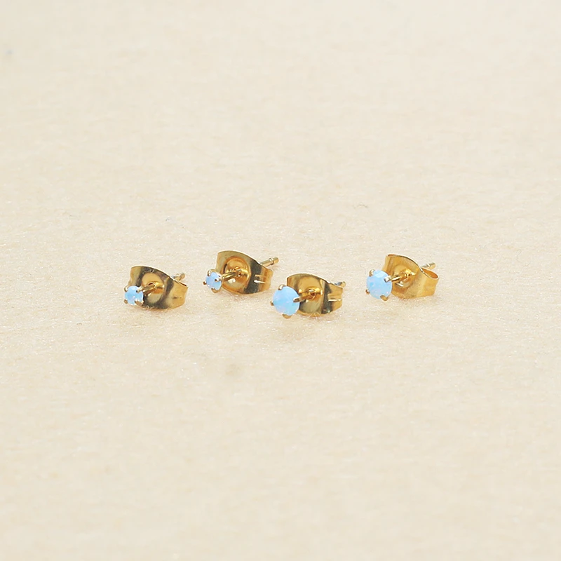 

Minimalist 1pair Stainless Steel Earrings 2mm Nami Zirconia Ear Studs for Women Vacuum Plated Jewelry Needle 0.8mm