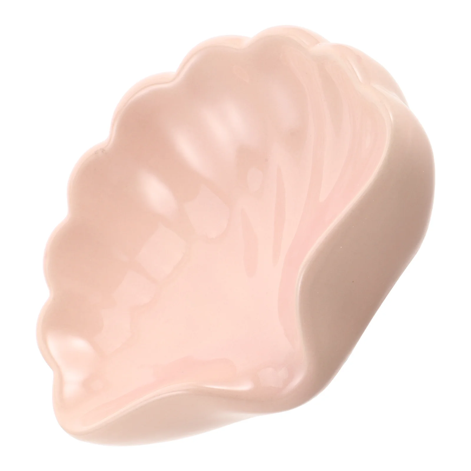 

Shell Design Ceramic Soap Dish Self Draining Soap Holder Bathroom Kitchen Shower Counter Jewelry Tray Ring Storage Plate