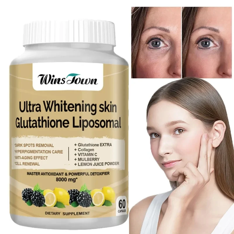 60 Pcs Ultra Whitening Skin Glutathione Liposomal Capsule  8000mg