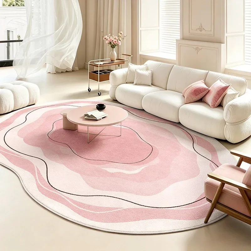 Living Room Carpet Soft Fluffy Comfortable Floor Mat Pink Striped Rug Large Area Bedroom Rugs Modern Home Decoration Foot Mats