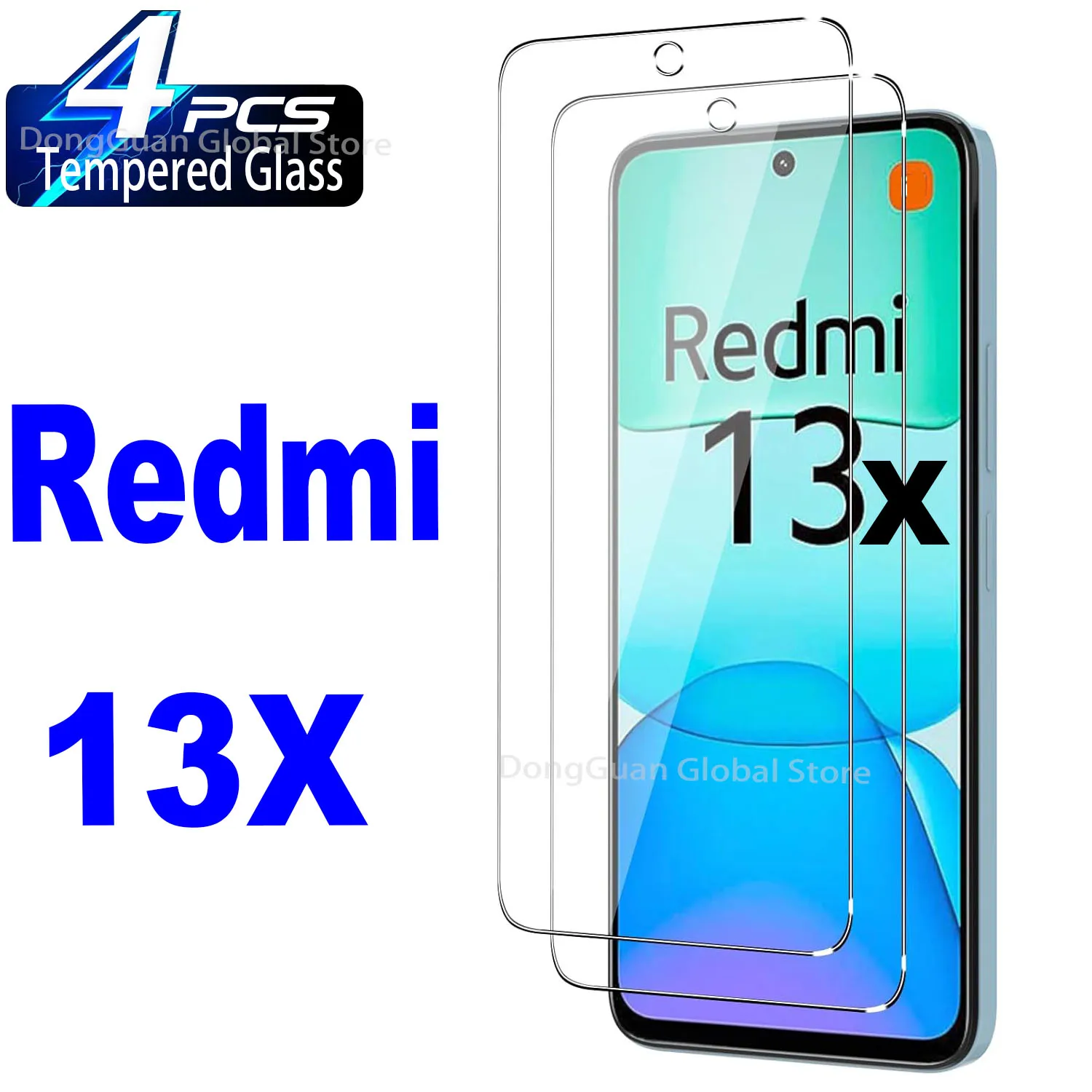 

1/4Pcs Tempered Glass For Xiaomi Redmi 13X Screen Protector Glass Film