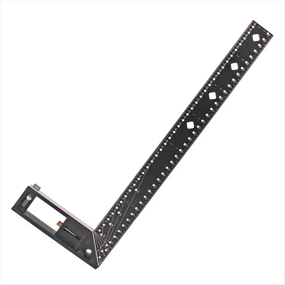 AT13 40CM Marking Right Angle Ruler 45/90 Degree Hole Angle Ruler Industrial Scribe Marking Angle Gauge Woodworking