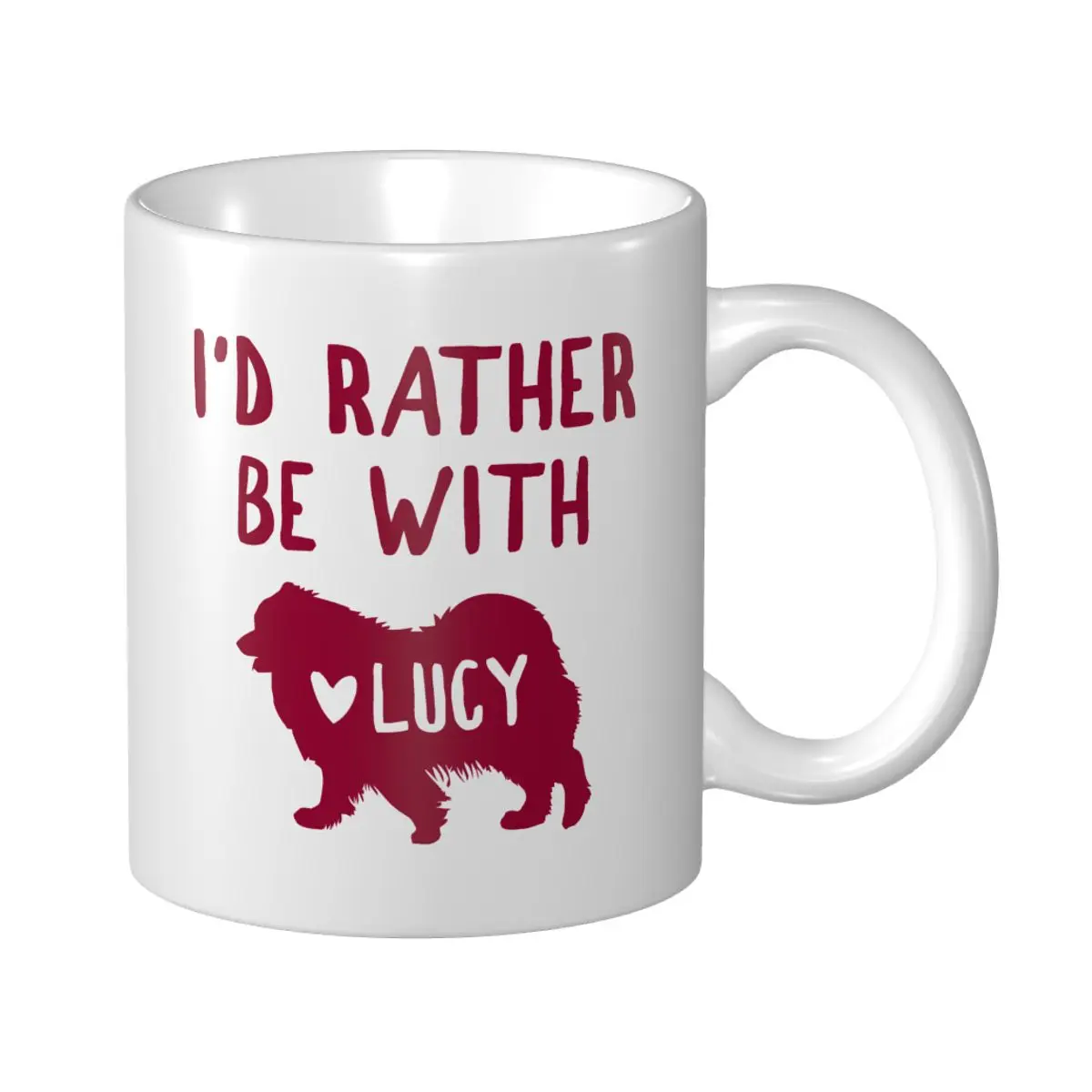 Mark Cup Mug LEVY PAW Personalized Lover I'd Rather Be With My Samoyed Coffee Mugs Tea Milk Water Cup Travel Mugs Office Home