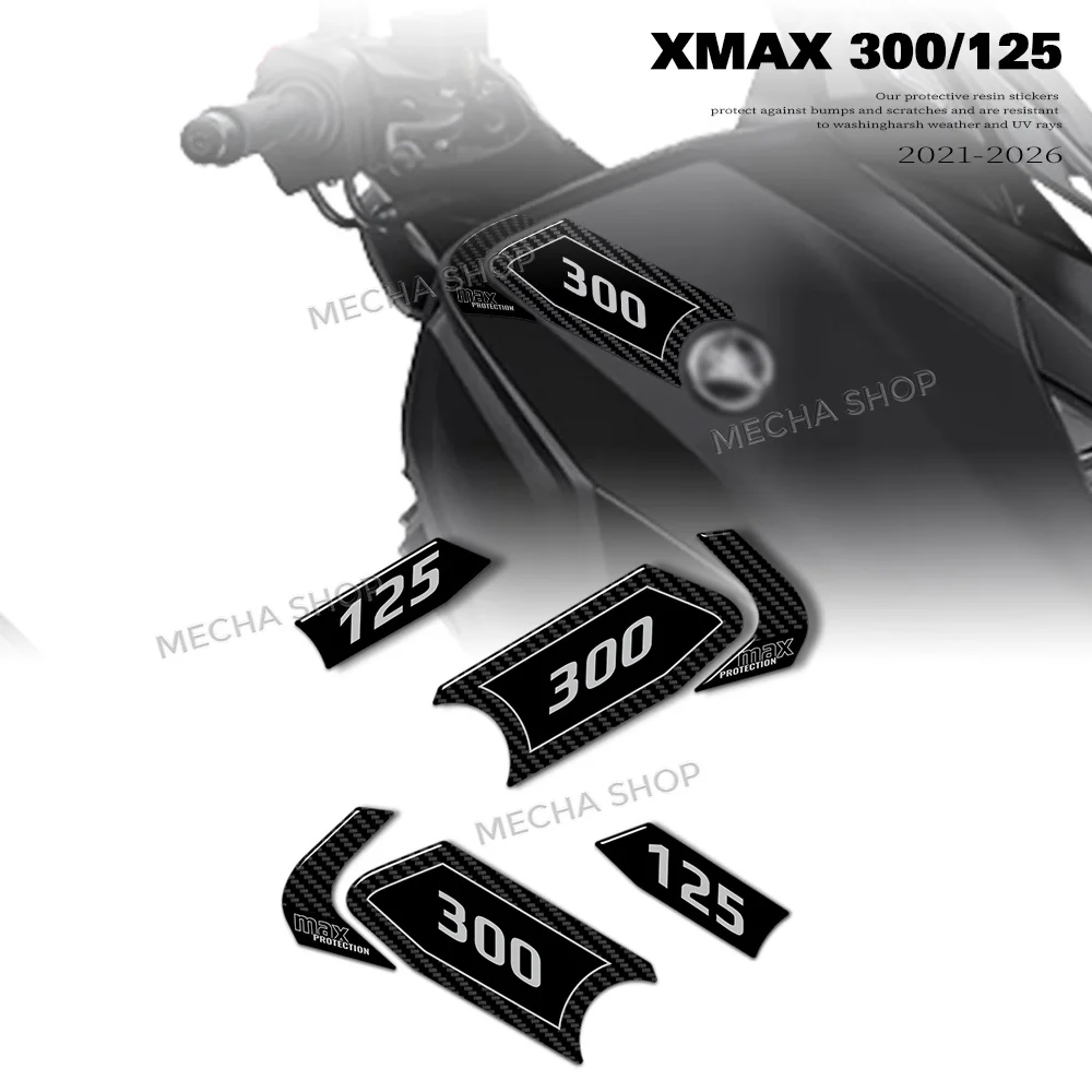 

For XMax 300/125 2023-2026 Motorcycle Accessories 3D Resin Decal Kit Fairing Side Decal