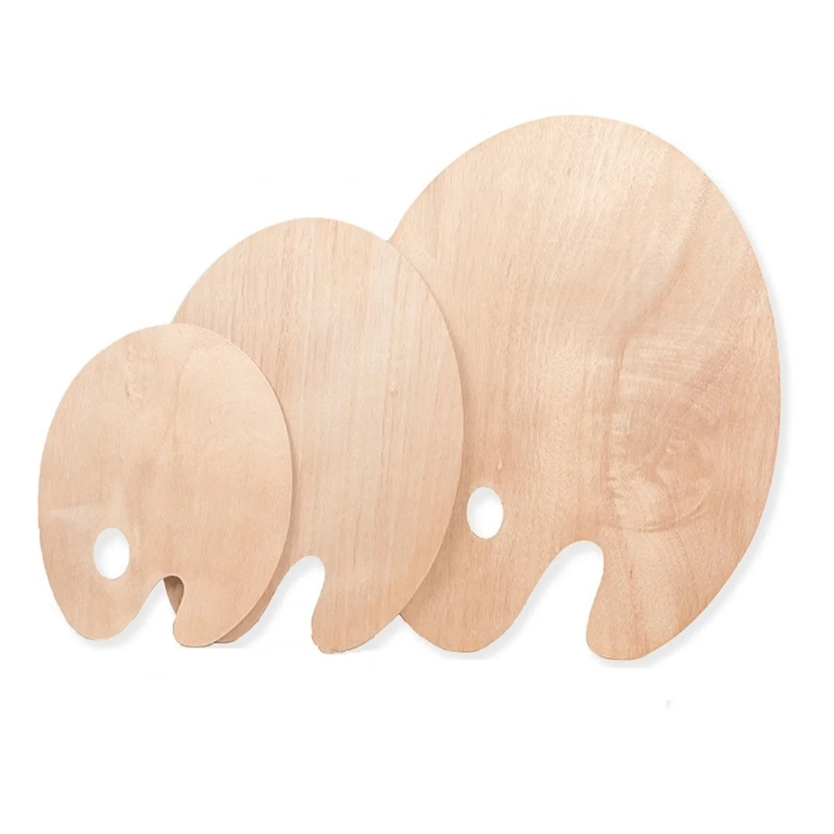 

A96Q-Wood Palette Wooden Oval Painting Palette Palette with Thumb Hole