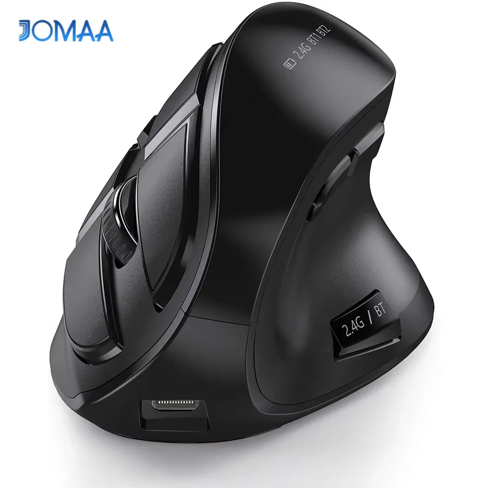 JOMAA 2.4G souris sans fil souris Bluetooth Rechargeable souris verticale ergonomique pour Mac Windows ordinateur portable tablette jeu Mause