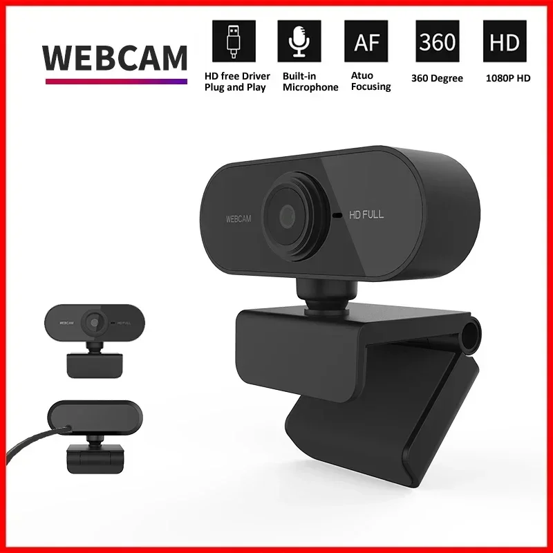 1080P HD Mini Webcam with Mic USB for Laptop Desktop Ideal for Video Calls And Conferences