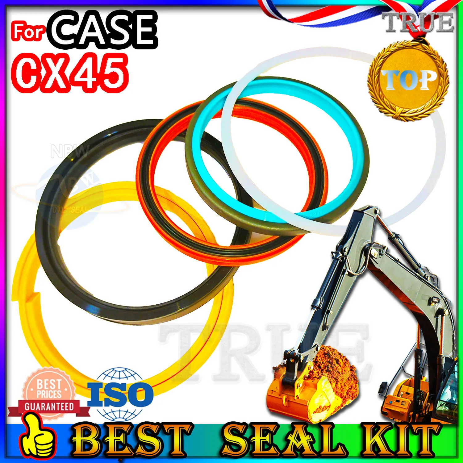 For CASE CX45 Oil Seal Repair Kit Boom Arm Bucket Excavator Hydraulic Cylinder Rebuild Parts MOTOR Piston Rod Shaft Replacement