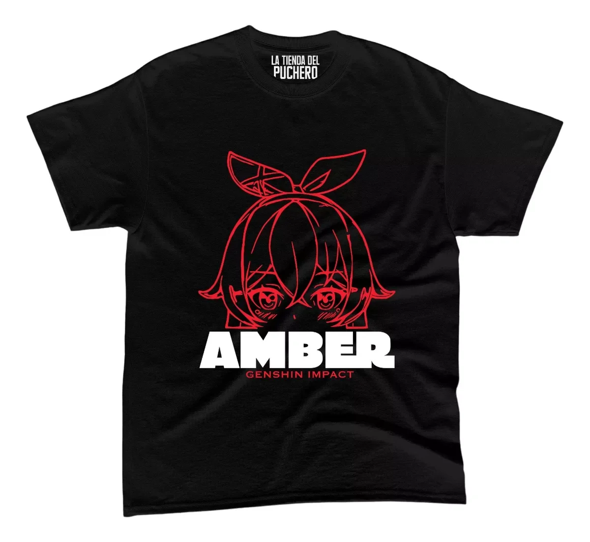 Camiseta de Anime Genshin Impact Amber, Astro Lineas, Letras B