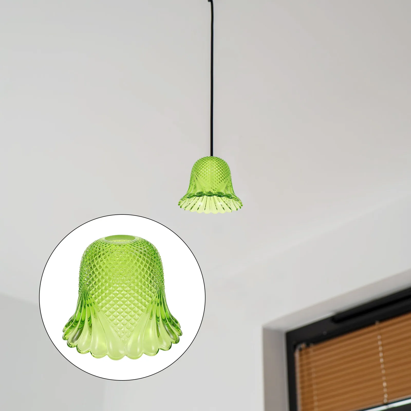 Glass Lampshade Replacement Flower Shape Ceiling Light Cover 3.5cm Fitting Vintage Pendant Lamp Tulip Shade Chandelier